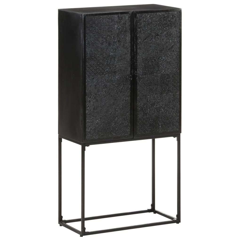Skænk 60x30x120 cm massivt akacietræ og mangotræ sort