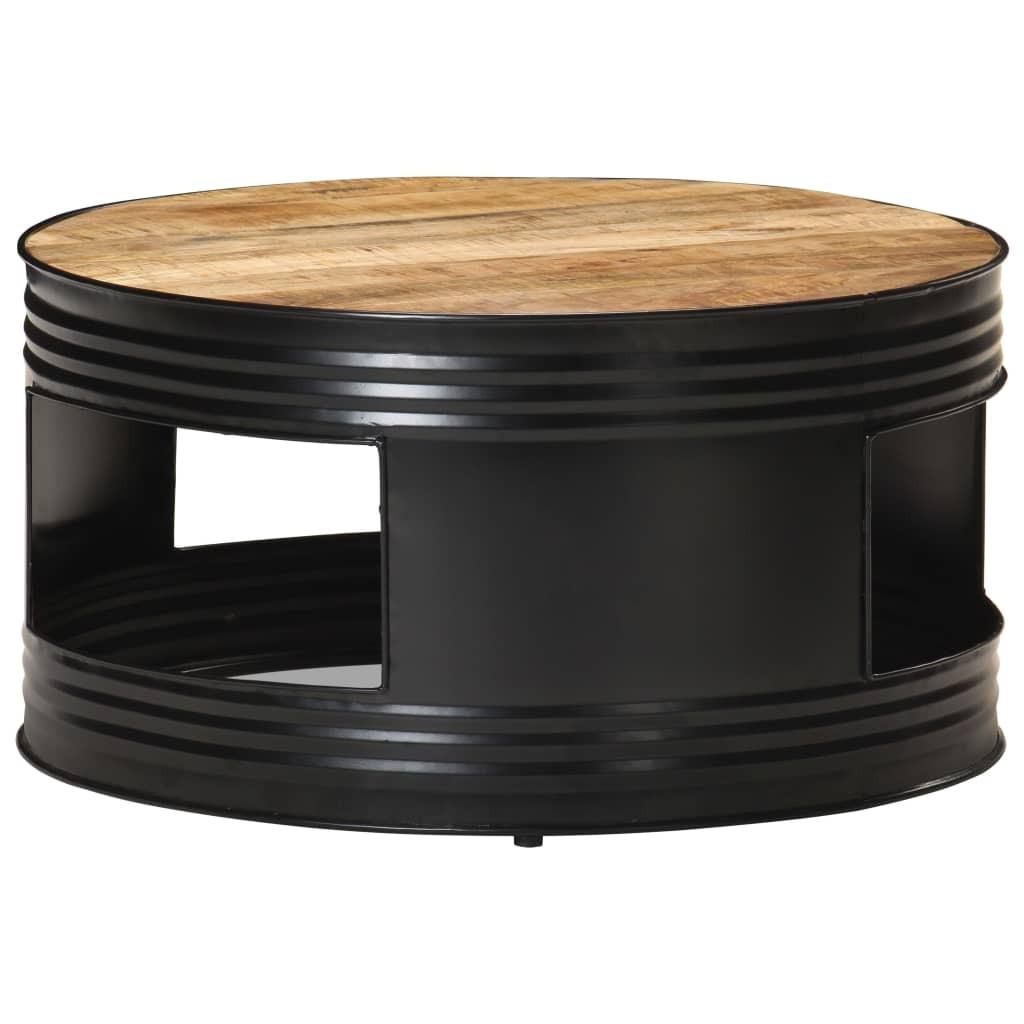 Sofabord 68x68x36 Cm Massivt Ru Mangotræ Sort