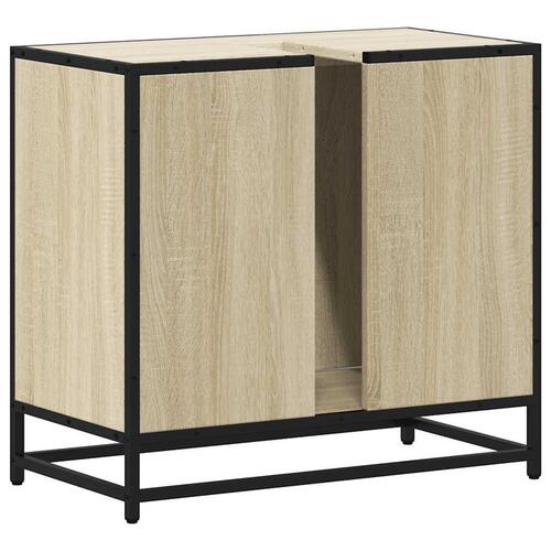 Underskab til badeværelse 65x33x60 cm konstrueret træ sonoma-eg