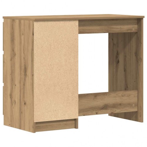 Skrivebord i kunsteg - 90 × 45 × 76 cm med 3 skuffer