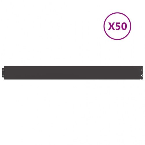 Plænekant - 50 stk. fleksible bedkanter i koldvalset stål, sort 10 × 103 cm