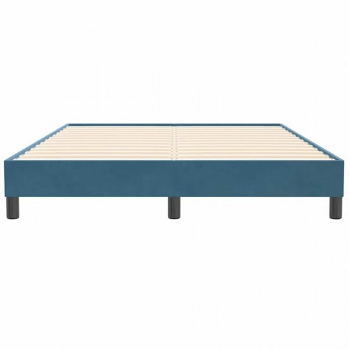 Sengeramme i fløjl - 140 x 210 cm, mørkeblå (uden madras)