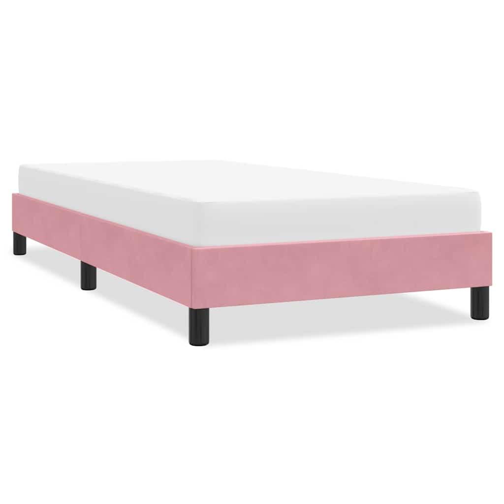 Sengeramme Uden Madras 80x220 Cm Fløjl Lyserød