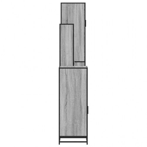 Møbelsæt til badeværelse 4 dele konstrueret træ grå sonoma-eg