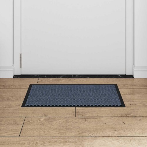 Dørmåtte blå 40 × 60 cm - skridsikker og vaskbar