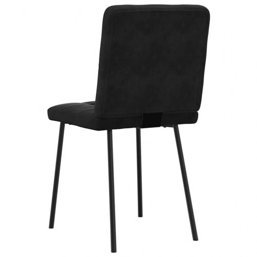 Spisebordsstole i fløjl - sort, 2 stk.
