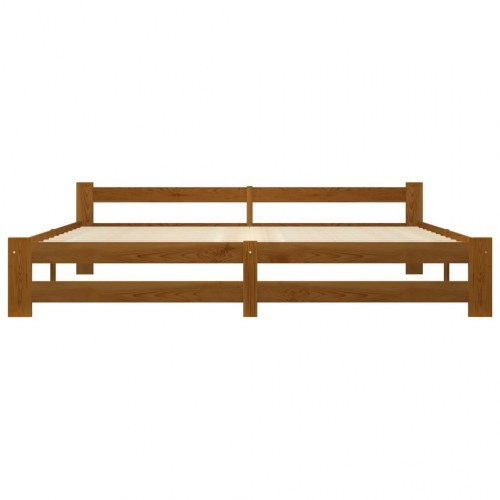 Sengeramme 200 x 200 cm i massivt fyrretræ - gyldenbrun
