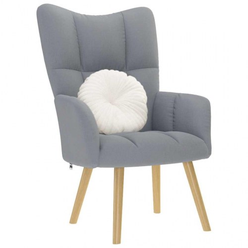 Lænestol stof lysegrå