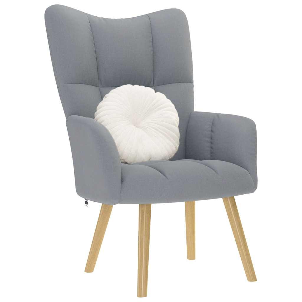 Lænestol stof lysegrå