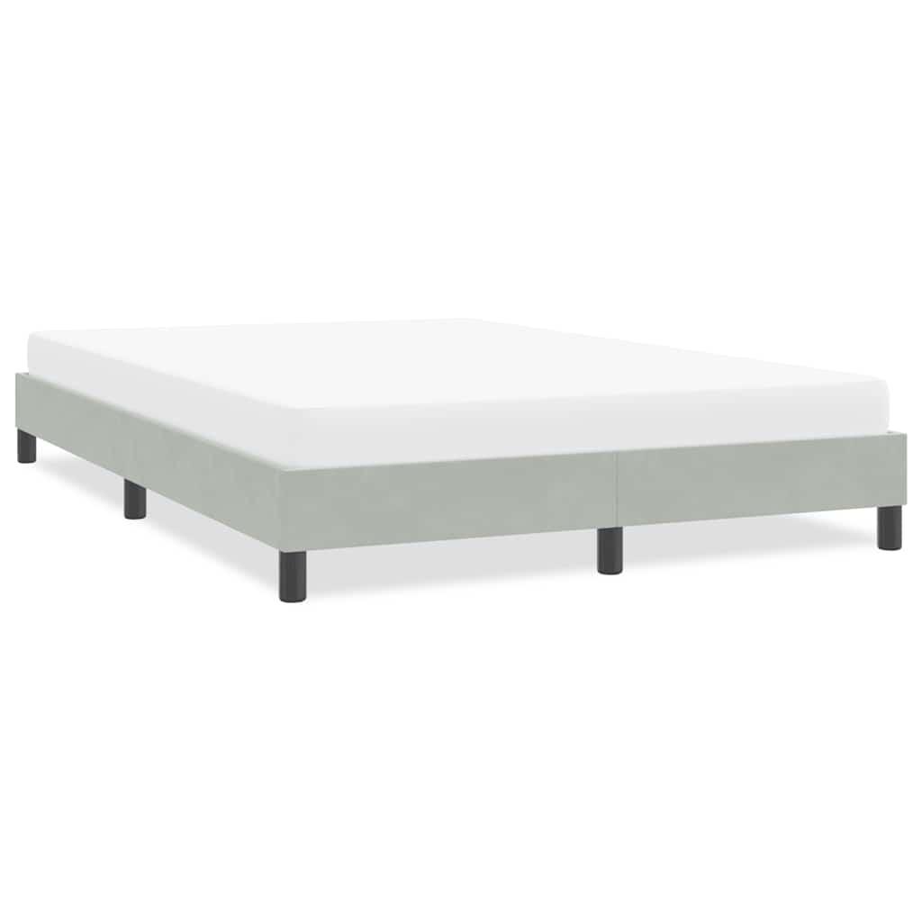 Sengeramme uden madras 160x220 cm fløjl lysegrå