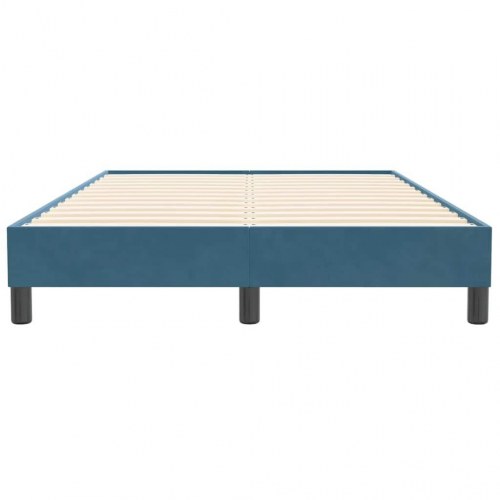 Sengeramme i fløjl 120 x 210 cm - mørkeblå, med lamelbund