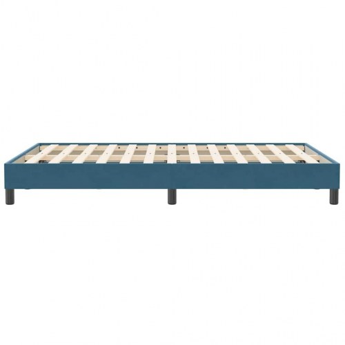 Sengeramme i fløjl 120 x 210 cm - mørkeblå, med lamelbund
