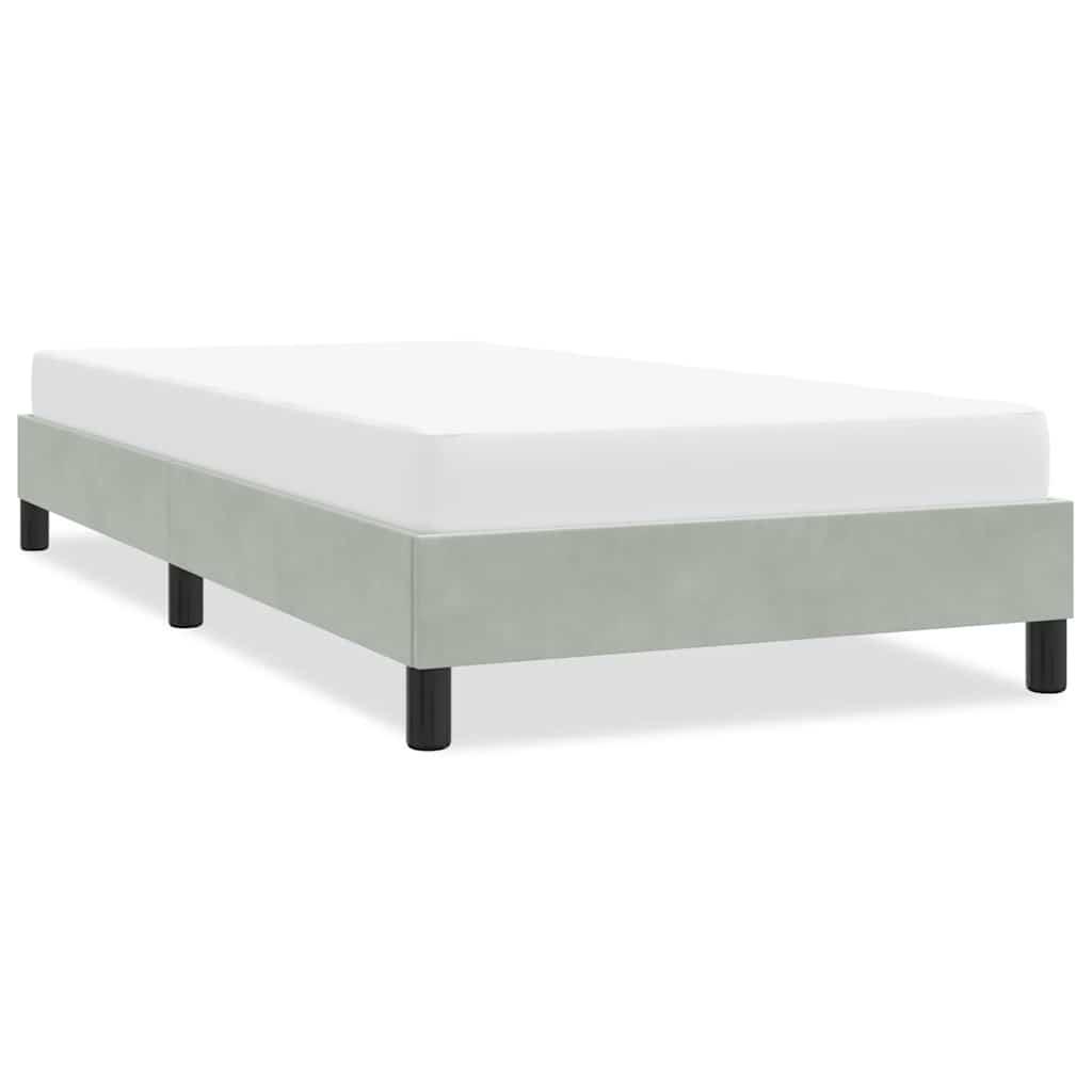 Sengeramme uden madras 100x200 cm fløjl lysegrå