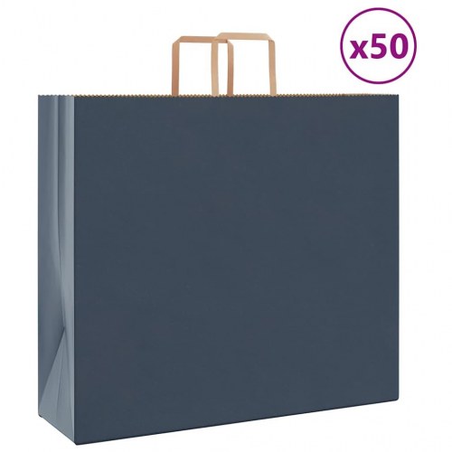 Papirposer 50 stk. med håndtag 54x15x49 cm blå