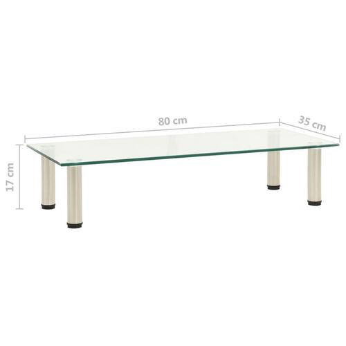 Tv-bord 80x35x17 cm hærdet glas transparent
