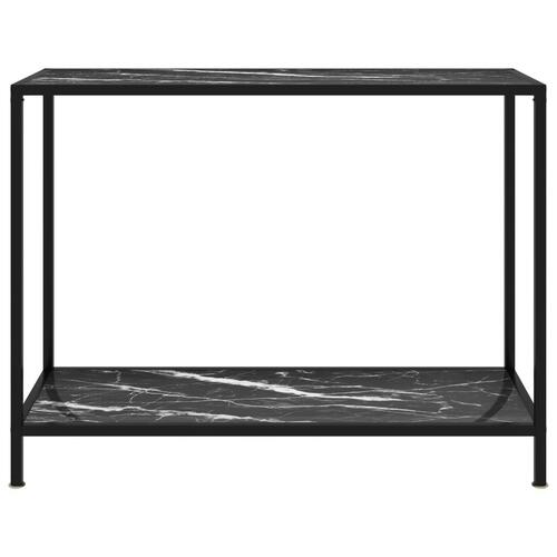 Konsolbord 100x35x75 cm hærdet glas sort