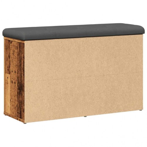 Skobænk med hynde 82 x 32 x 50 cm - antikt træ