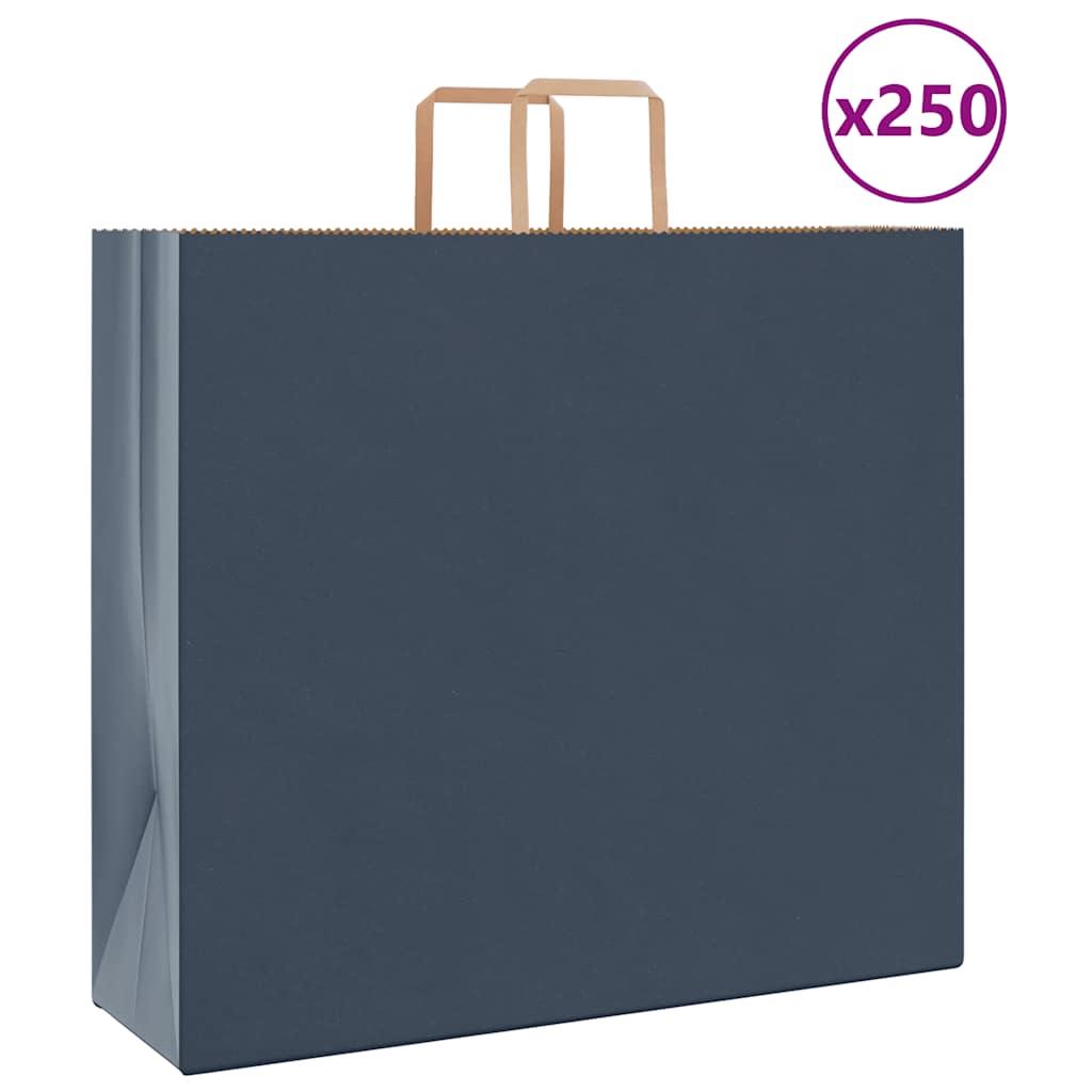 Papirposer 250 stk. med hÃ¥ndtag 54x15x49 cm blÃ¥