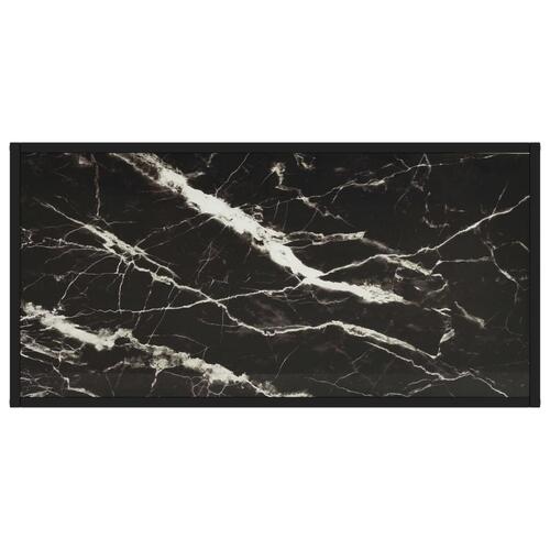 Sofabord 100x50x35 cm marmorglas sort