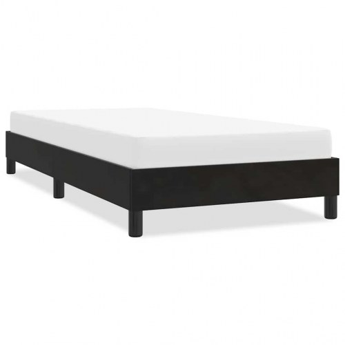 Sengeramme i fløjl - 80x220 cm, sort, med lamelbund
