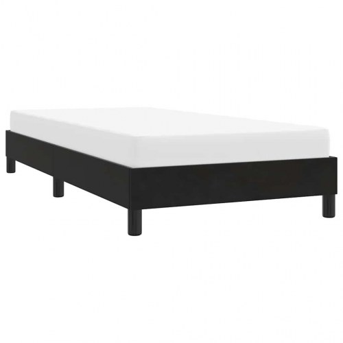 Sengeramme i fløjl - 80x220 cm, sort, med lamelbund