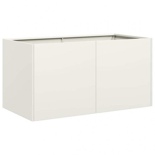 Plantekasse i hvid koldvalset stål - 80 × 40 × 40 cm