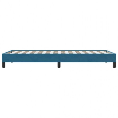 Sengeramme 80x220 cm i fløjl - mørkeblå, med lamelbund