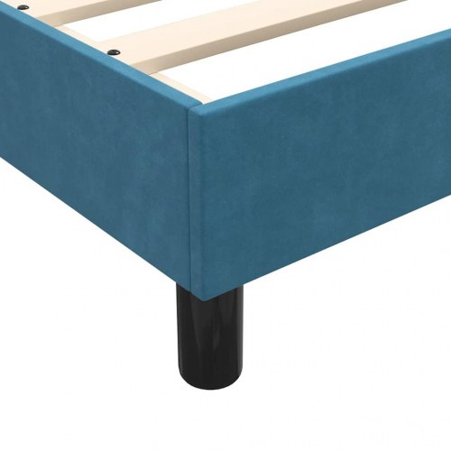 Sengeramme 80x220 cm i fløjl - mørkeblå, med lamelbund