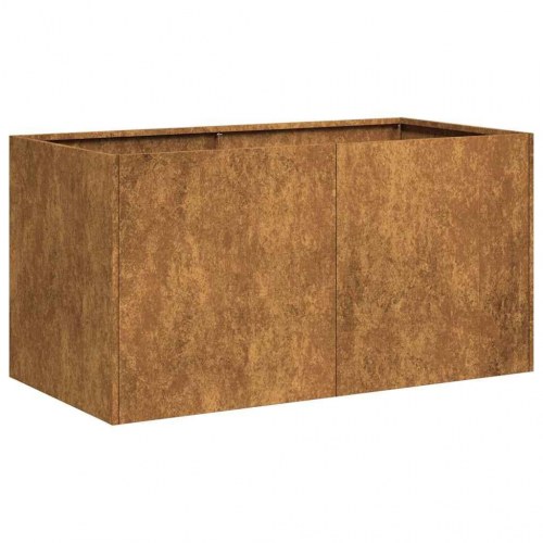 Plantekasse i cortenstål - rustfarvet 80 × 40 × 40 cm, åben bund