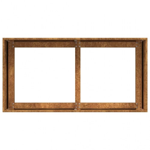 Plantekasse i cortenstål - rustfarvet 80 × 40 × 40 cm, åben bund