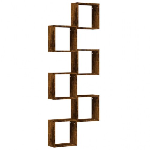 Væghylder - 6 stk. kubeformet 30×15×30 cm - røget egetræ