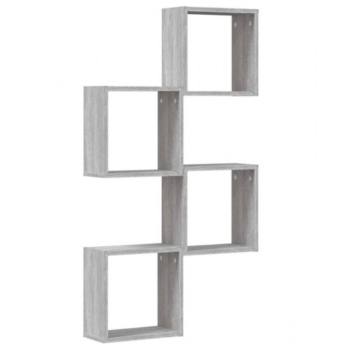 Væghylder 4 stk. 30x15x30 cm kubeformet grå sonoma-eg