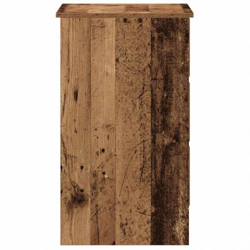 Skrivebord 90 × 45 × 76 cm i konstrueret træ - gammelt trælook, med 3 skuffer