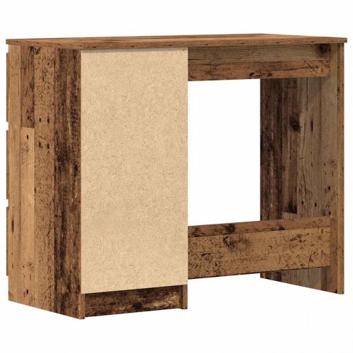 Skrivebord 90 × 45 × 76 cm i konstrueret træ - gammelt trælook, med 3 skuffer