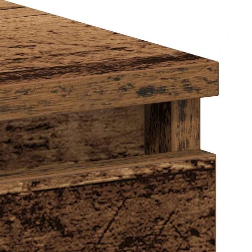 Skrivebord 90 × 45 × 76 cm i konstrueret træ - gammelt trælook, med 3 skuffer