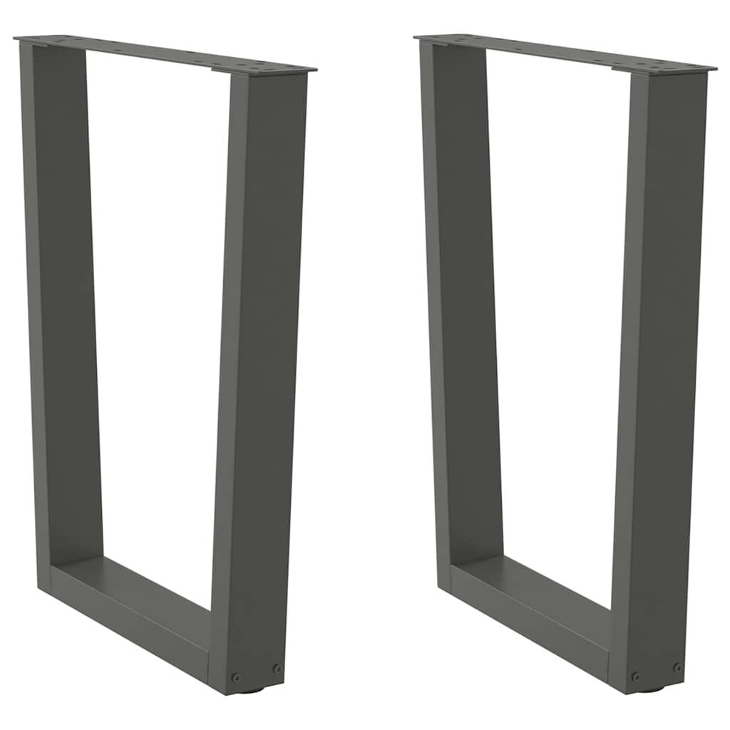 Spisebordsben V-formet 2 stk 60x(72-73,3) cm stål antracitgrå