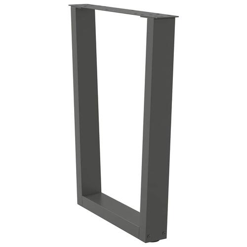 Spisebordsben V-formet 2 stk 60x(72-73,3) cm stål antracitgrå