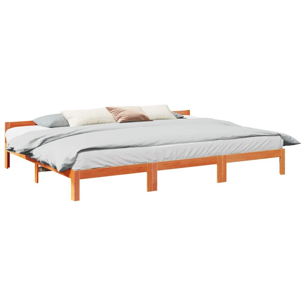 Sengeramme uden madras 240x200 cm massivt fyrretræ gyldenbrun