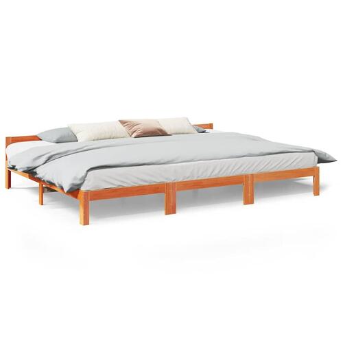 Sengeramme uden madras 240x200 cm massivt fyrretræ gyldenbrun