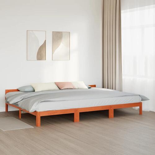 Sengeramme uden madras 240x200 cm massivt fyrretræ gyldenbrun