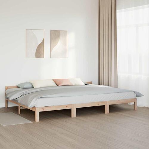 Familie sengeramme uden madras 240x200 cm massivt fyrretræ