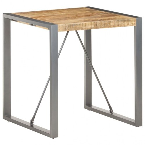 Spisebord i massivt ru mangotræ 70 x 70 x 75 cm - industrielt bistrobord