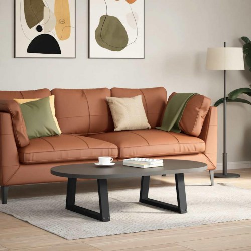 Sofabordsben V-formet 2 stk. sort 50x(30-31,3) cm stål