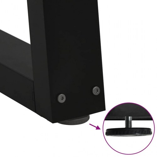 Sofabordsben V-formet 2 stk. sort 50x(30-31,3) cm stål