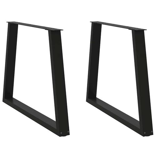 Spisebordsben V-form 2 stk Sort 100x(72-73,3) cm Stål