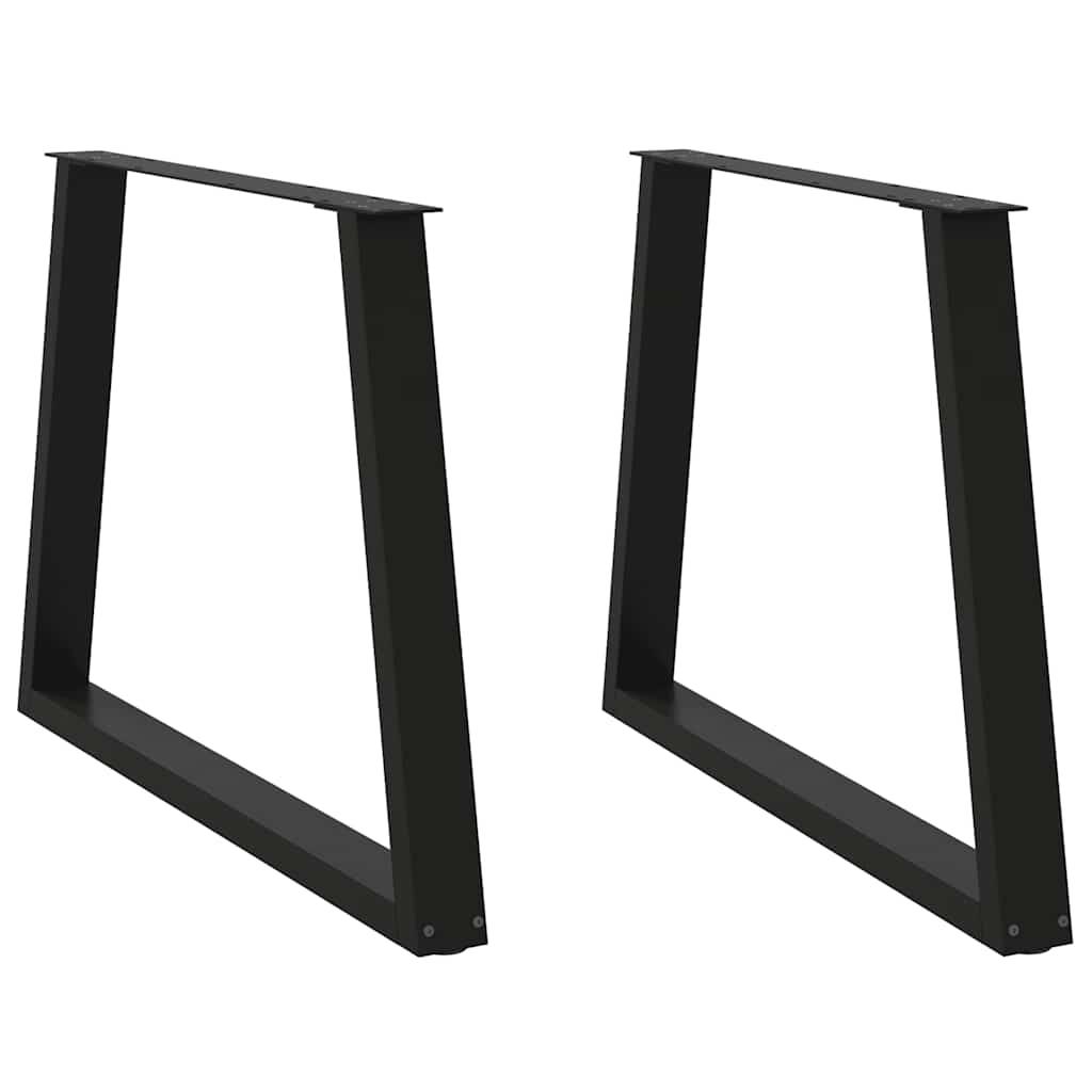 Spisebordsben V-form 2 stk Sort 100x(72-73,3) cm Stål