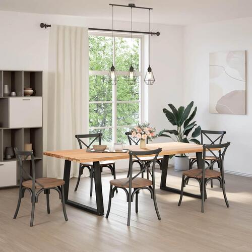 Spisebordsben V-form 2 stk Sort 100x(72-73,3) cm Stål