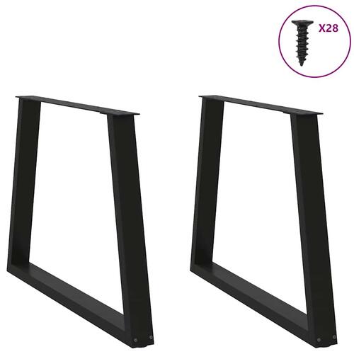 Spisebordsben V-form 2 stk Sort 100x(72-73,3) cm Stål