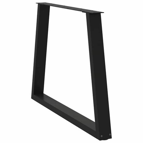Spisebordsben V-form 2 stk Sort 100x(72-73,3) cm Stål