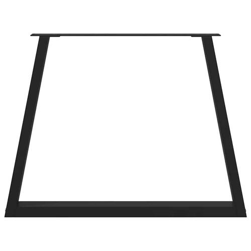 Spisebordsben V-form 2 stk Sort 100x(72-73,3) cm Stål